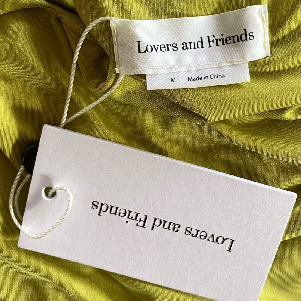 NWT Lovers and Friends encore chartreuse maxi dress cut out stretch Revolve M - Picture 7 of 12
